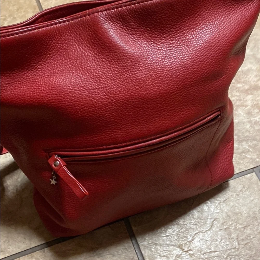Sophisticated Red Leather Shoulder Bag with Casual Style Practical Crossbody